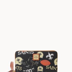 NFL Saints Large Zip Around Wristlet