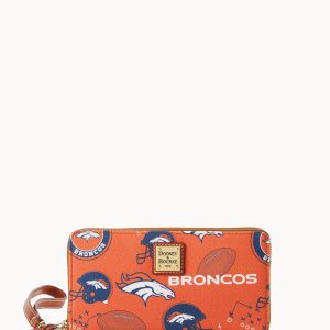 NFL Broncos Large Zip Around Wristlet