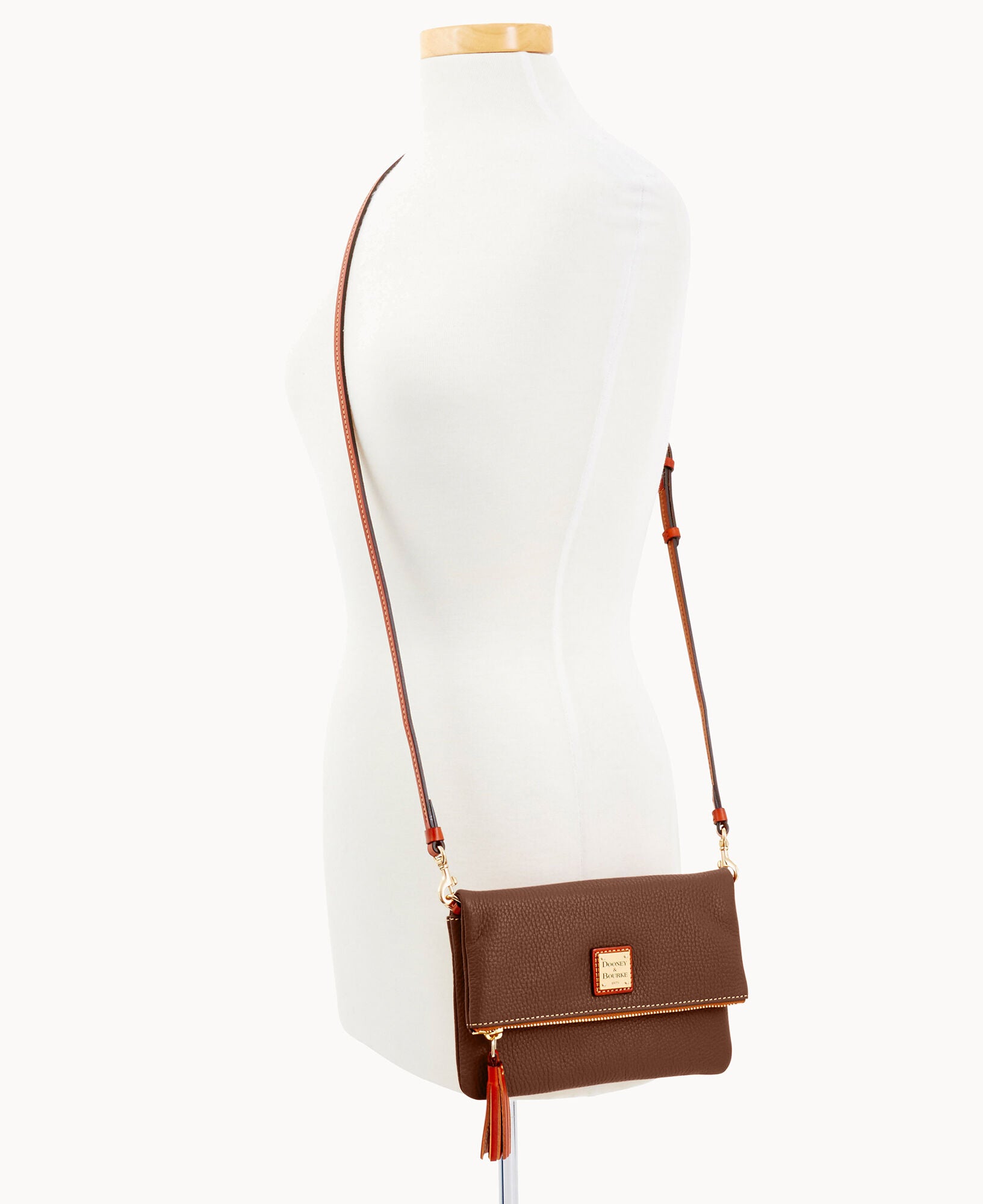 Pebble Grain Foldover Zip Crossbody - Image 9