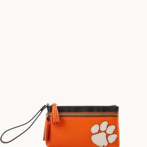 Collegiate Clemson Double Zip Wristlet