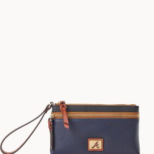 MLB Braves Double Zip Wristlet