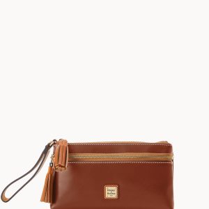 Wexford Leather Double Zip Wristlet