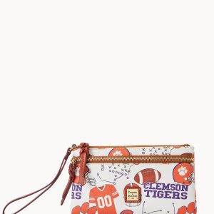 Collegiate Clemson University Double Zip Wristlet