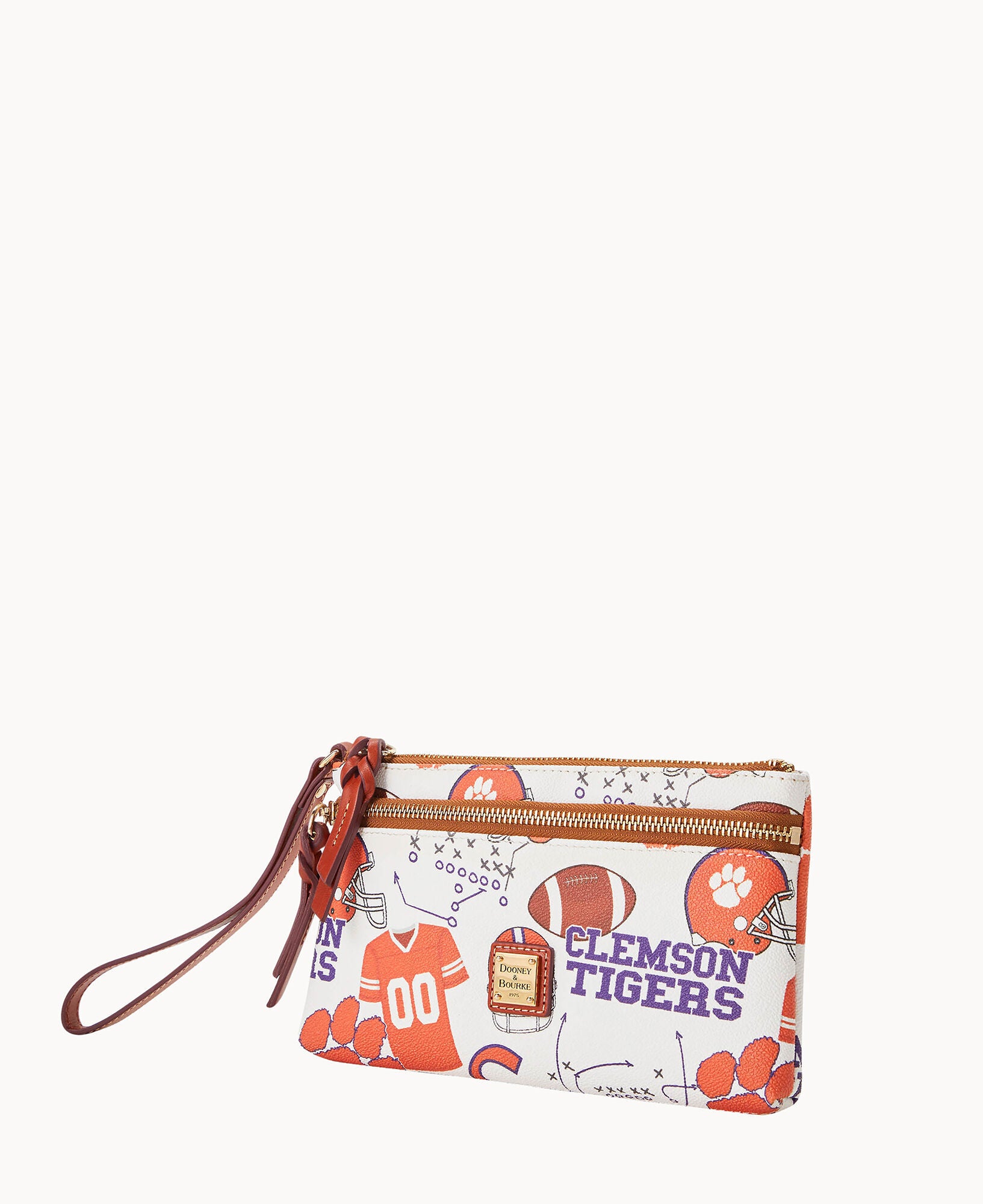 Collegiate Clemson University Double Zip Wristlet - Image 2