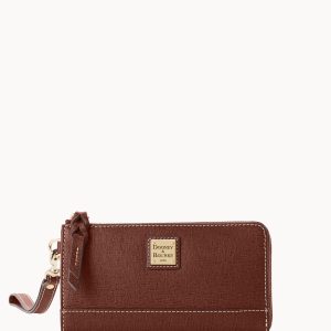 Saffiano Folded Zip Wristlet