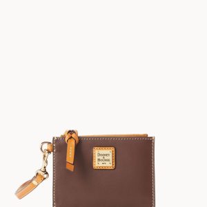 Wexford Leather Zip Top Card Case Wristlet