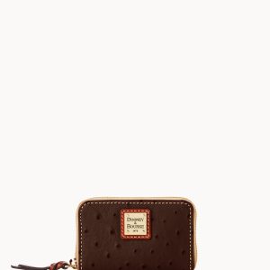 Ostrich Large Zip Around Credit Card Case