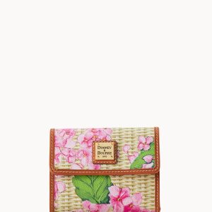 Hydrangea Basketweave Small Flap Wallet